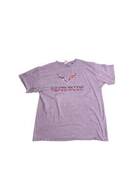 Vintage Corvette Racing T Shirt Mens XL Gray Fruit of the Loom Graphic Tee